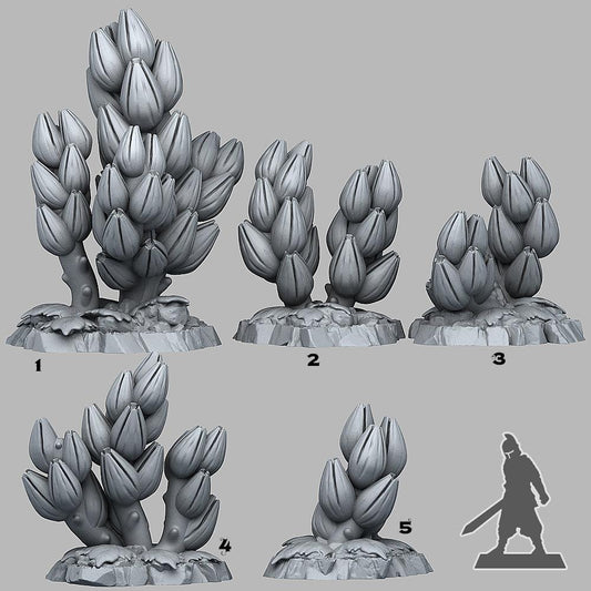 3D Printed Fantastic Plants and Rocks Tropical Flowers 28mm - 32mm D&D Wargaming - 3D Printing Boss 