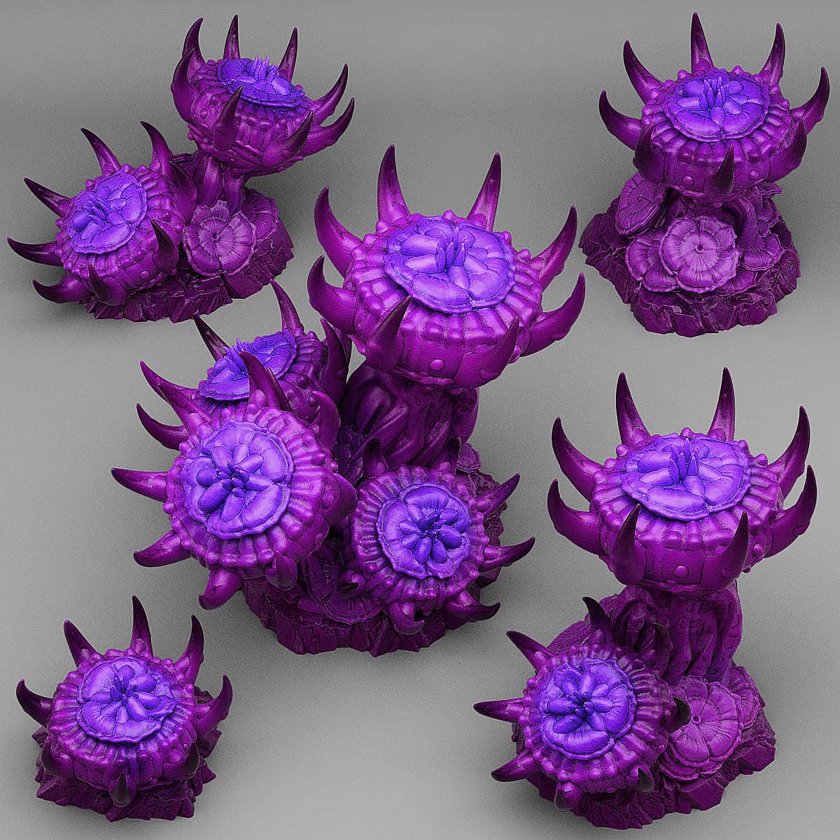3D Printed Fantastic Plants and Rocks Underdark Flowers 28mm - 32mm D&D Wargaming - 3D Printing Boss 