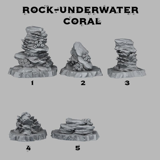 3D Printed Fantastic Plants and Rocks Underwater Coral 28mm - 32mm D&D Wargaming - 3D Printing Boss 