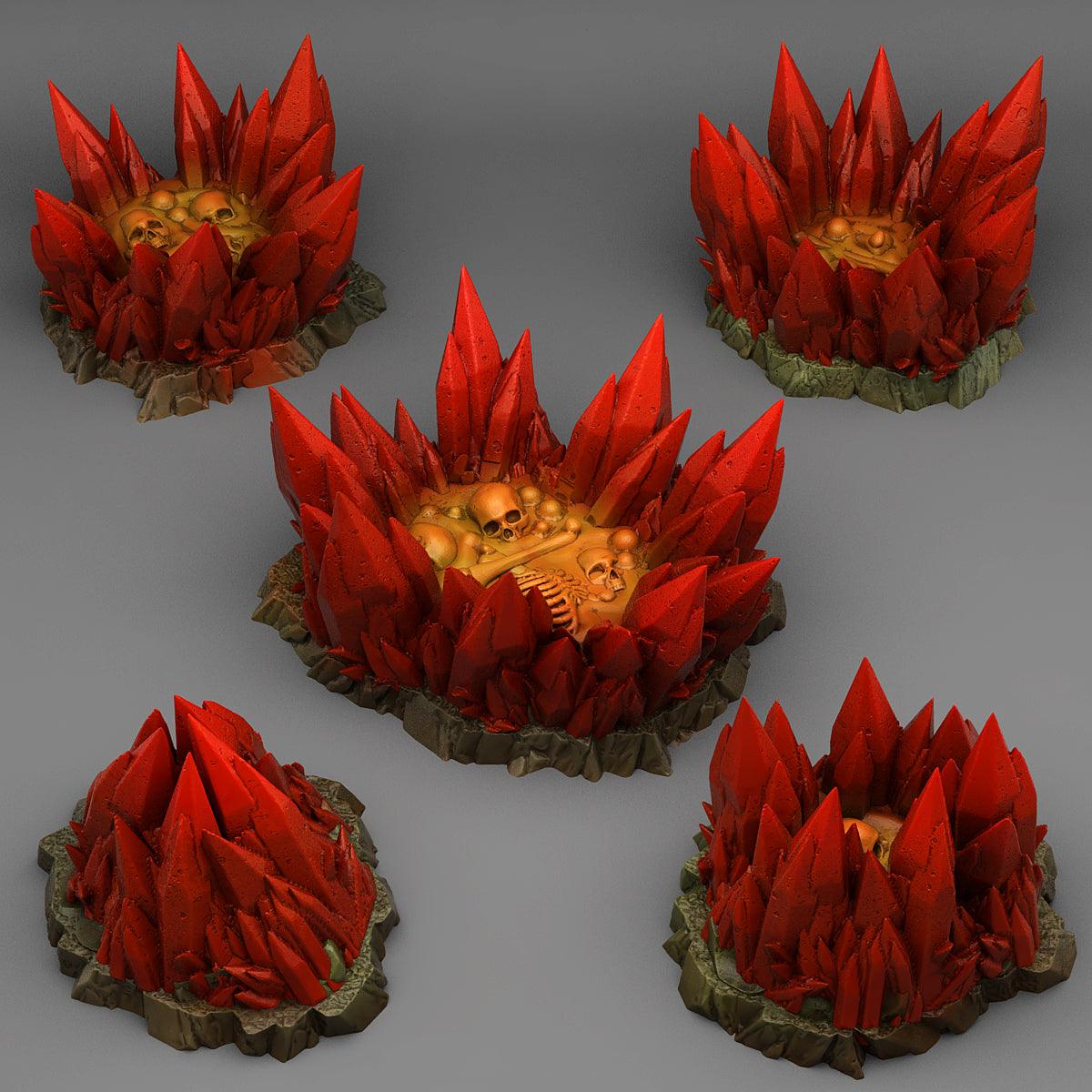 3D Printed Fantastic Plants and Rocks Vampiric Crystals 28mm - 32mm D&D Wargaming - 3D Printing Boss 