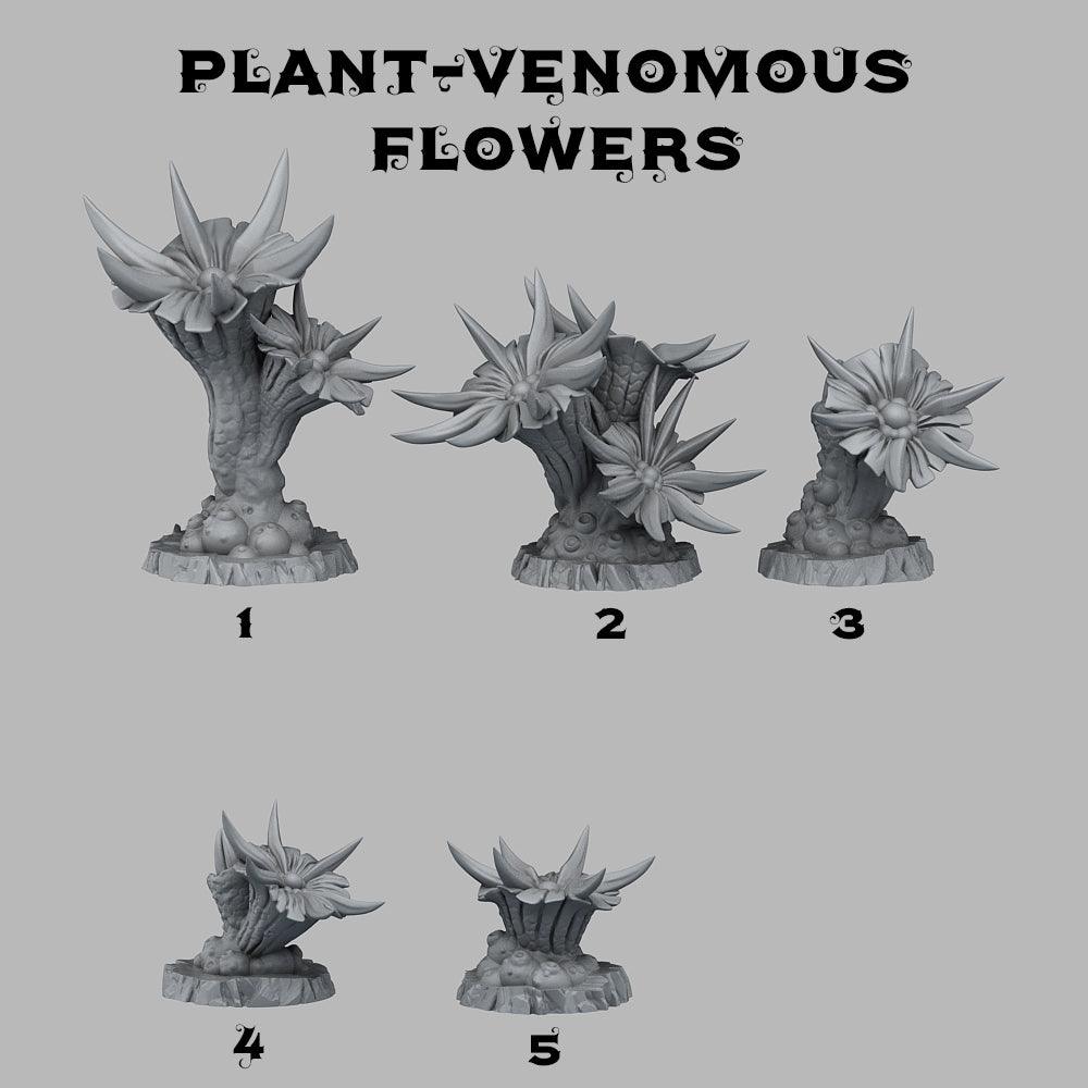 3D Printed Fantastic Plants and Rocks Venomous Flowers 28mm - 32mm D&D Wargaming - 3D Printing Boss 