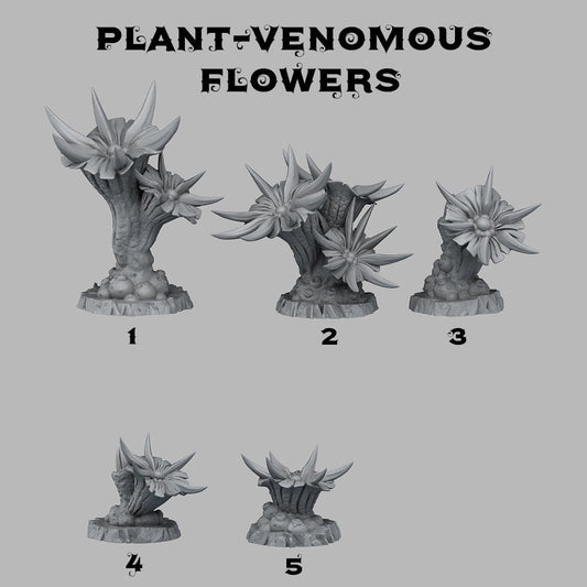 3D Printed Fantastic Plants and Rocks Venomous Flowers 28mm - 32mm D&D Wargaming - 3D Printing Boss 