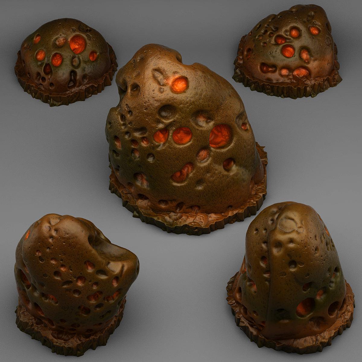 3D Printed Fantastic Plants and Rocks Volcano Rocks 28mm - 32mm D&D Wargaming - 3D Printing Boss 