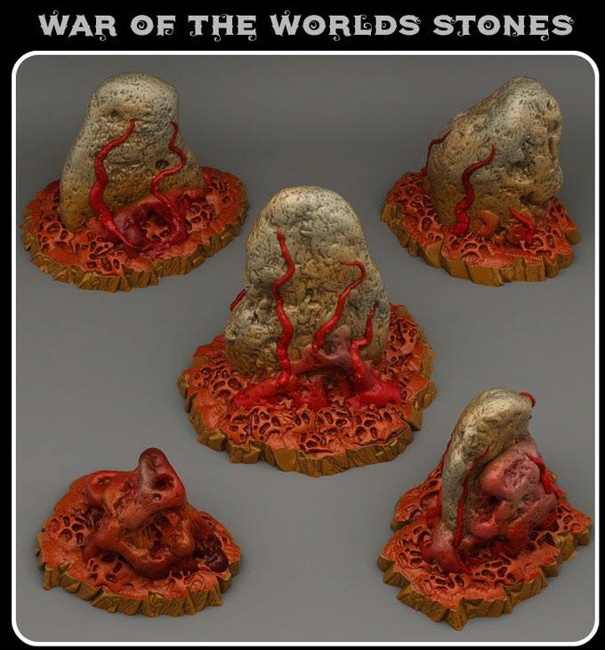 3D Printed Fantastic Plants and Rocks War of the Worlds Stones 28mm - 32mm D&D Wargaming - 3D Printing Boss 