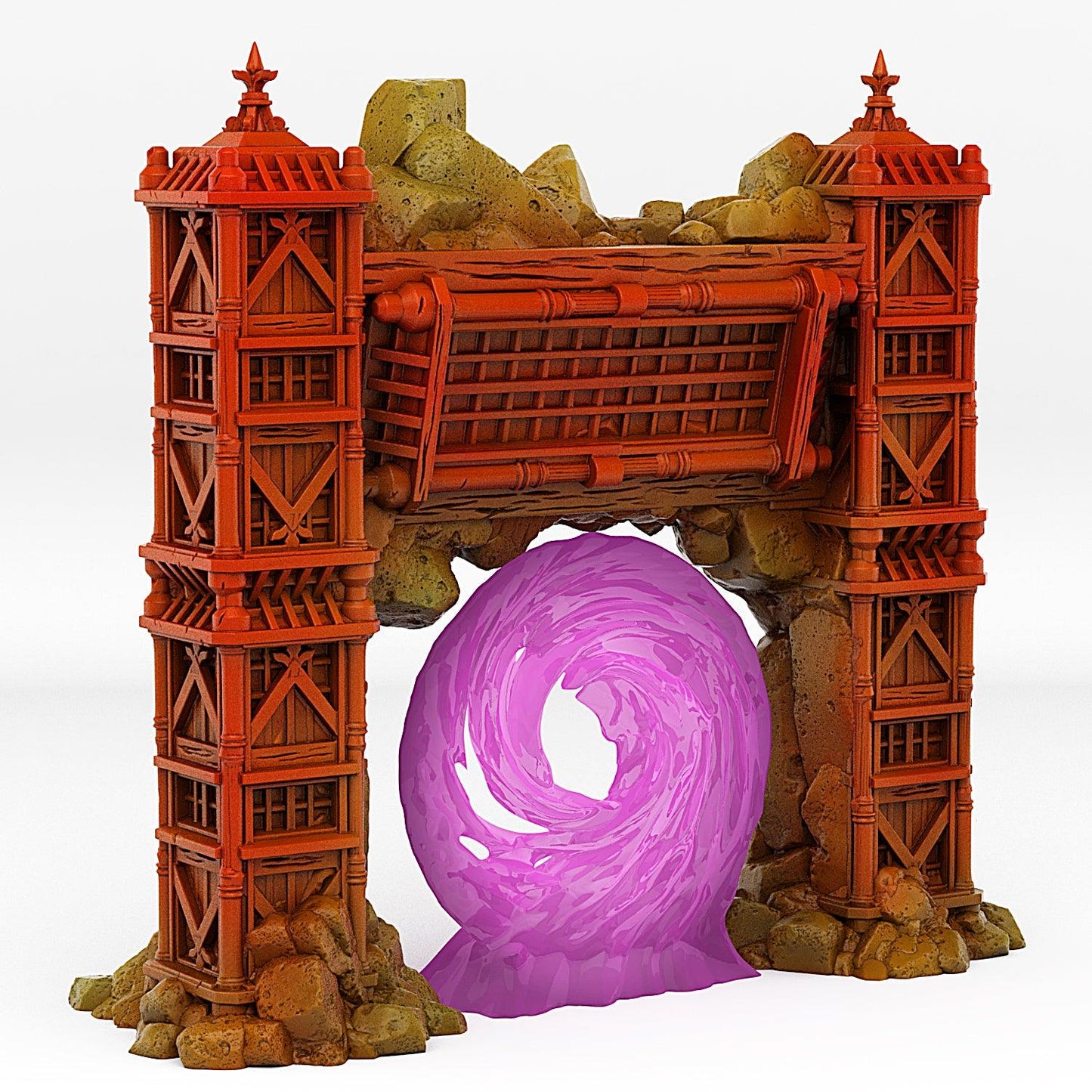 3D Printed Fantastic Portals and Effects Ancient Asian Temple Portal 28mm - 32mm D&D Wargaming - 3D Printing Boss 