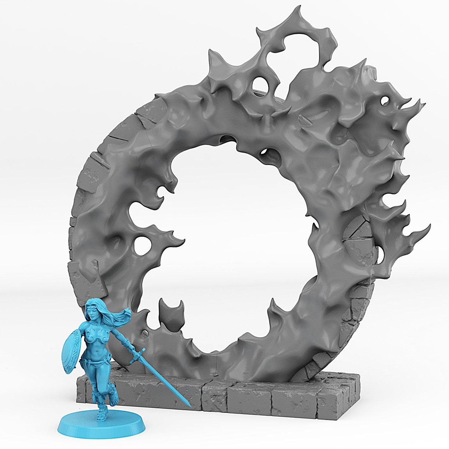 3D Printed Fantastic Portals and Effects Fire Elemental Portal 28mm - 32mm D&D Wargaming - 3D Printing Boss 