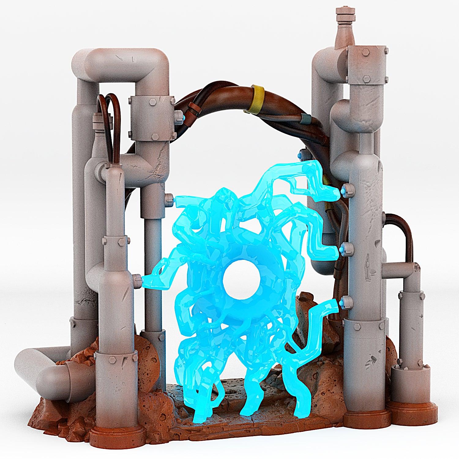 3D Printed Fantastic Portals and Effects Martian Pipes Portal 28mm - 32mm D&D Wargaming - 3D Printing Boss 
