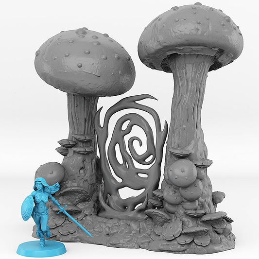 3D Printed Fantastic Portals and Effects Mushrooms Portal 28mm - 32mm D&D Wargaming - 3D Printing Boss 