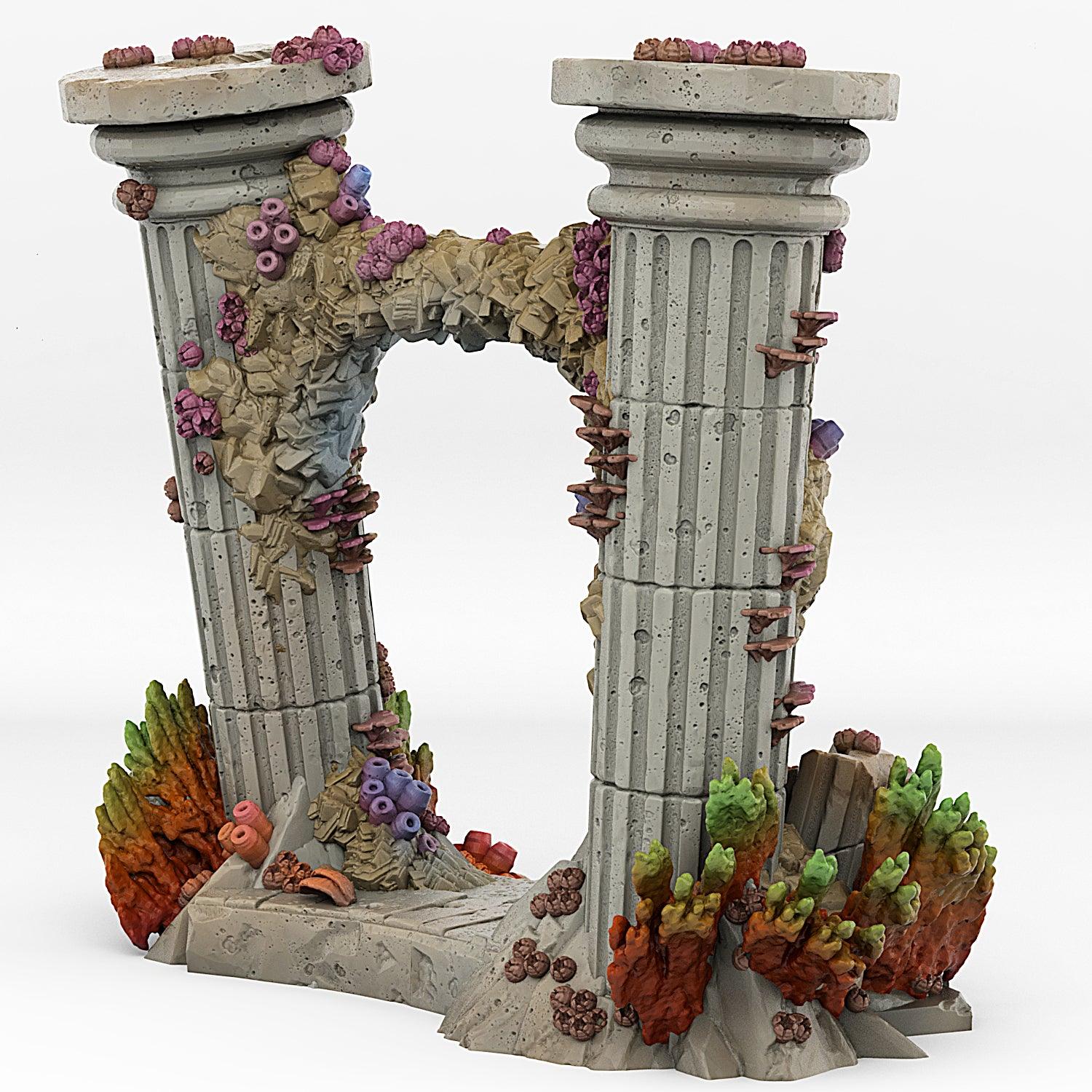3D Printed Fantastic Portals and Effects Underwater Temple Portal 28mm - 32mm D&D Wargaming - 3D Printing Boss 