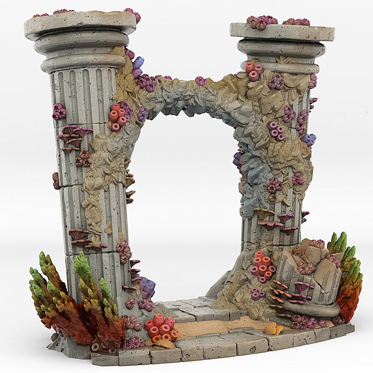 3D Printed Fantastic Portals and Effects Underwater Temple Portal 28mm - 32mm D&D Wargaming - 3D Printing Boss 