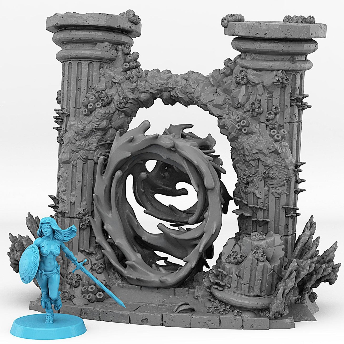 3D Printed Fantastic Portals and Effects Underwater Temple Portal 28mm - 32mm D&D Wargaming - 3D Printing Boss 