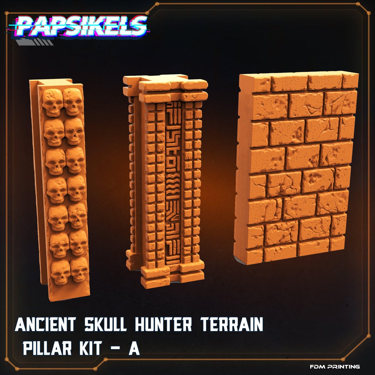 3D Printed Papsikels Cyberpunk Ancient Skull Hunter Modular Terrain - 28mm 32mm - 3D Printing Boss 