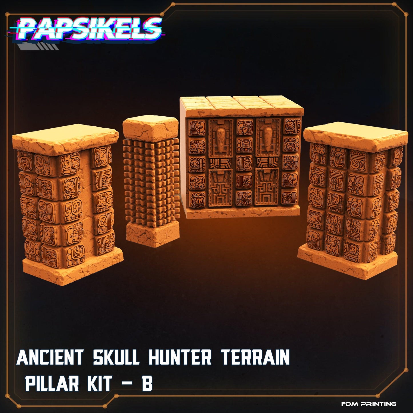 3D Printed Papsikels Cyberpunk Ancient Skull Hunter Modular Terrain - 28mm 32mm - 3D Printing Boss 