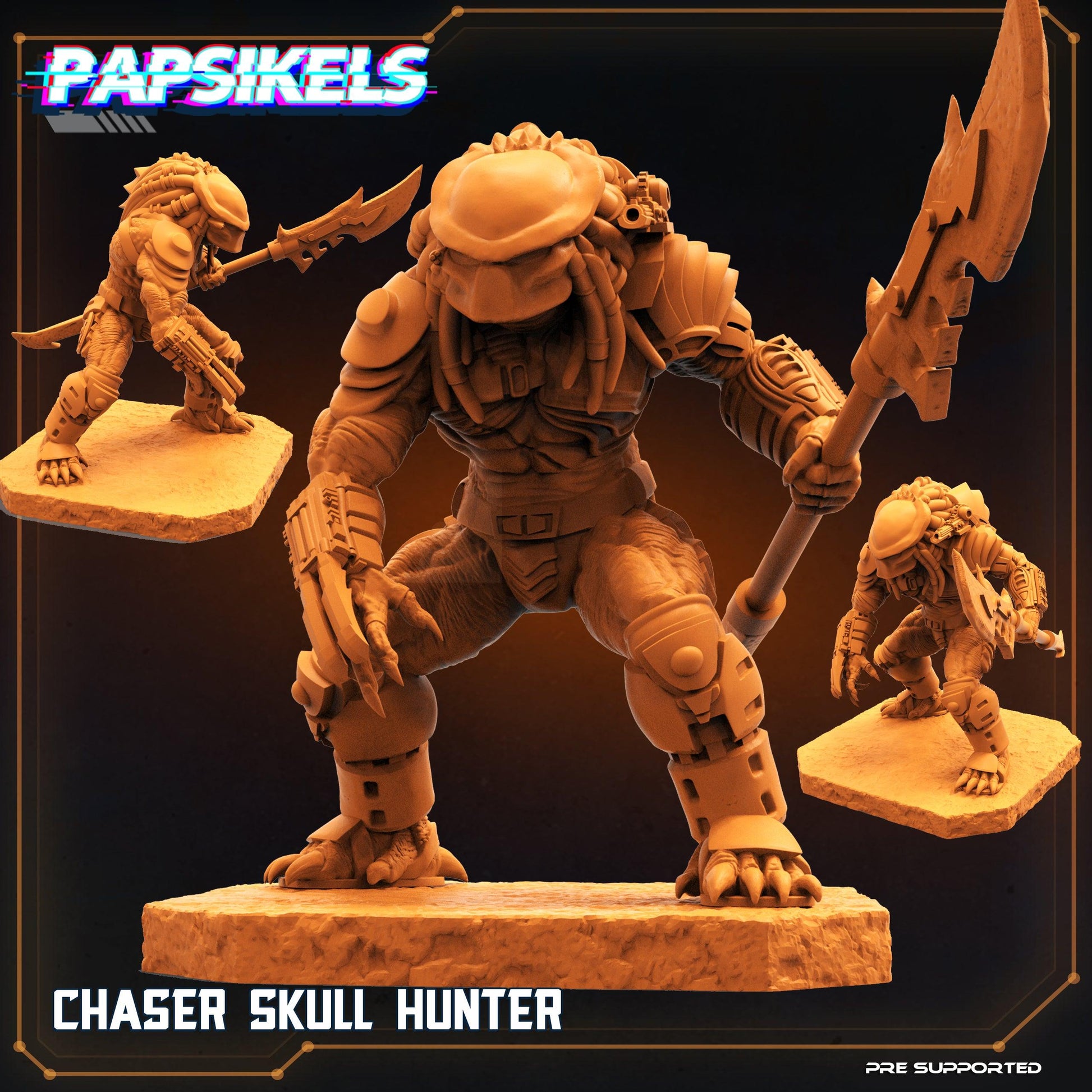 3D Printed Papsikels Cyberpunk Chaser Skull Hunter - 28mm 32mm - 3D Printing Boss 