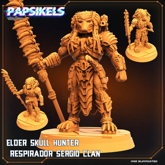 3D Printed Papsikels Cyberpunk Elder Skull Hunter Respirador Sergio Clan - 28mm 32mm - 3D Printing Boss 