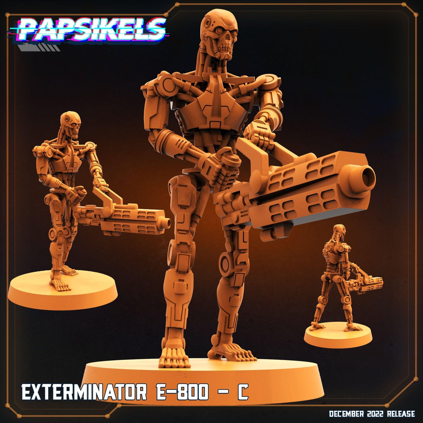 3D Printed Papsikels Cyberpunk Exterminator E-800 Set - 28mm 32mm - 3D Printing Boss 