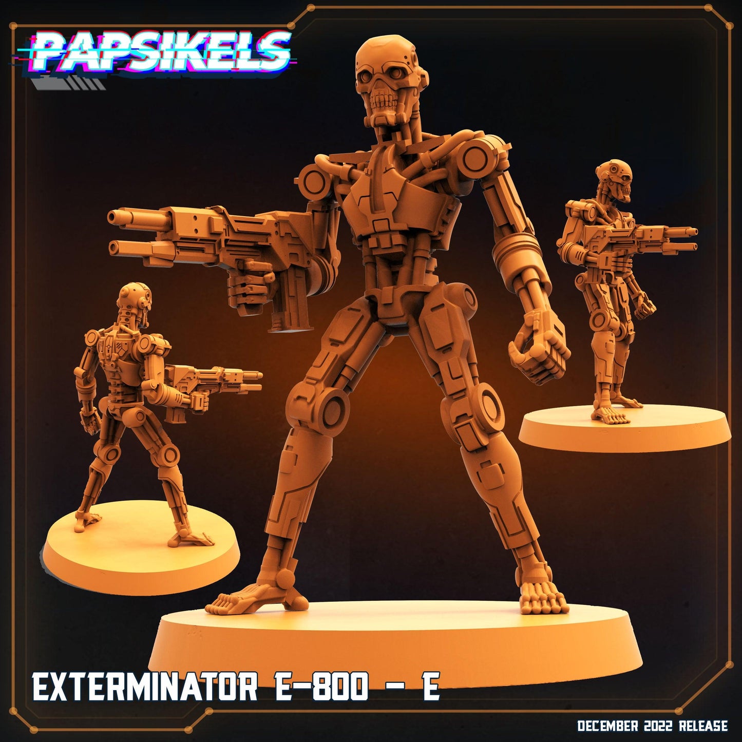 3D Printed Papsikels Cyberpunk Exterminator E-800 Set - 28mm 32mm - 3D Printing Boss 