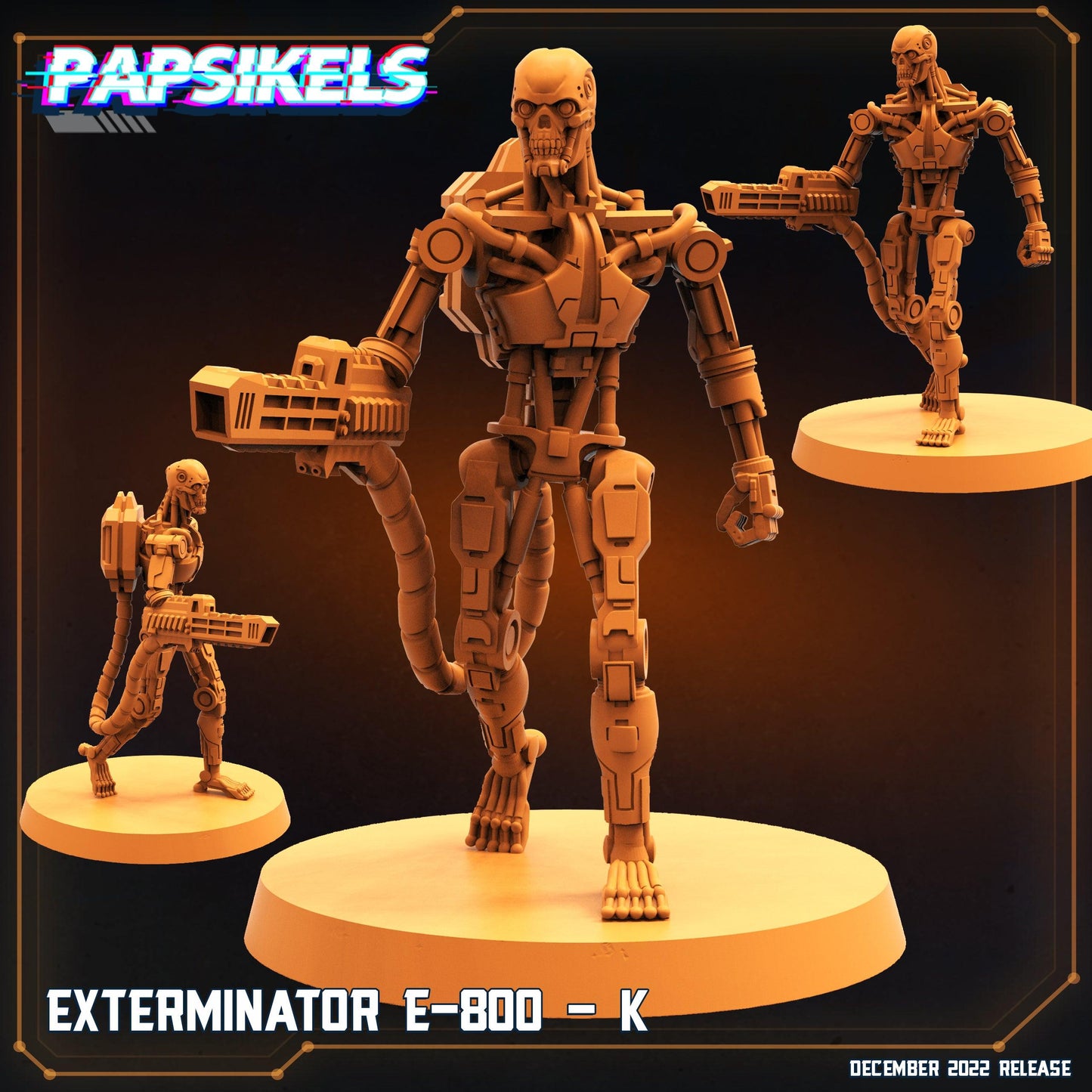 3D Printed Papsikels Cyberpunk Exterminator E-800 Set - 28mm 32mm - 3D Printing Boss 