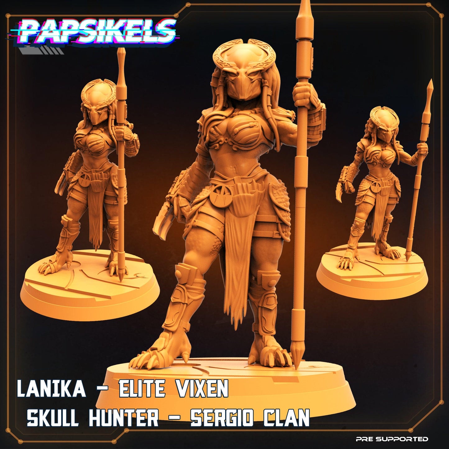 3D Printed Papsikels Cyberpunk Lanika Elite Vixen Skull Hunter Sergio Clan - 28mm 32mm - 3D Printing Boss 