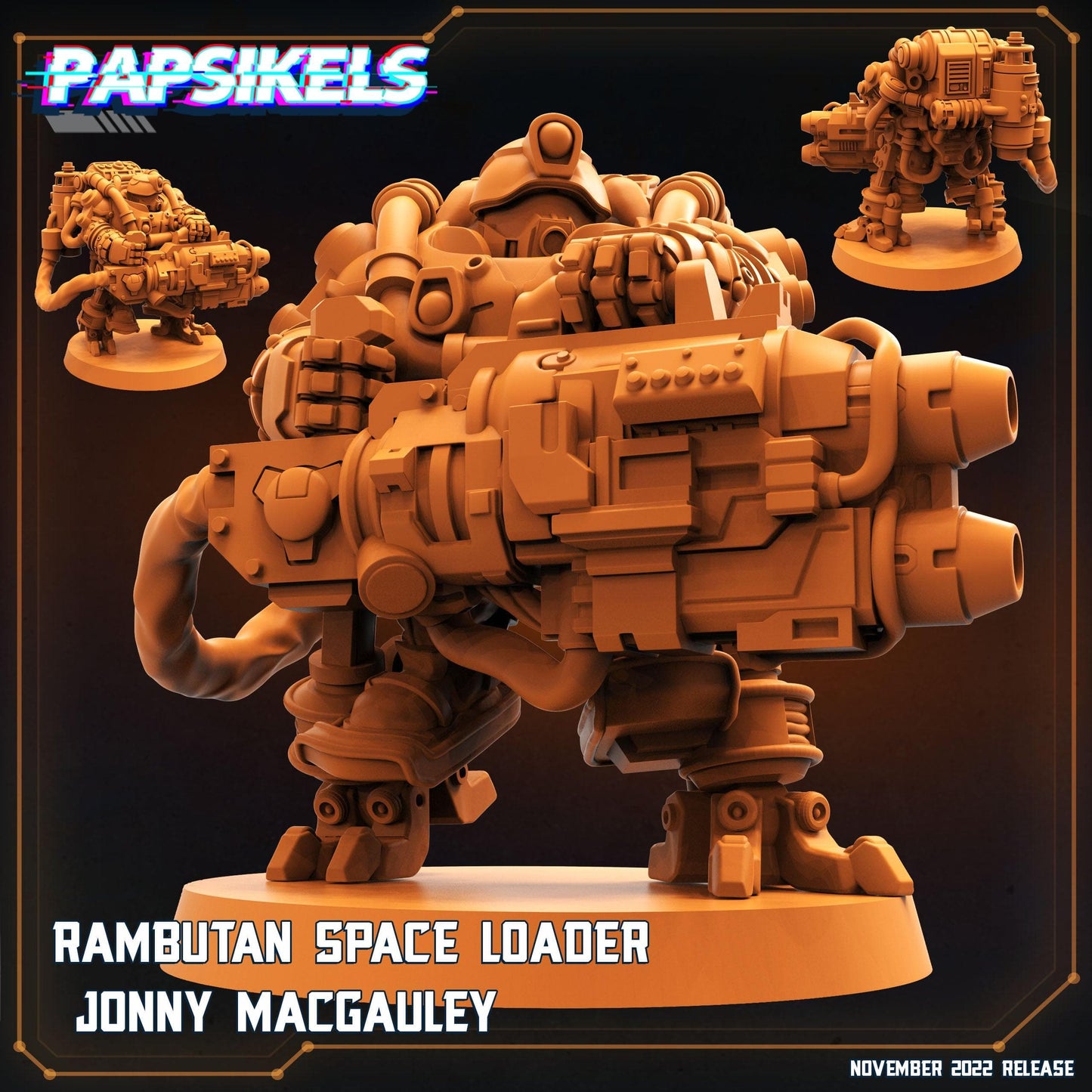 3D Printed Papsikels Cyberpunk Rambutan Space Loader Set - 28mm 32mm - 3D Printing Boss 
