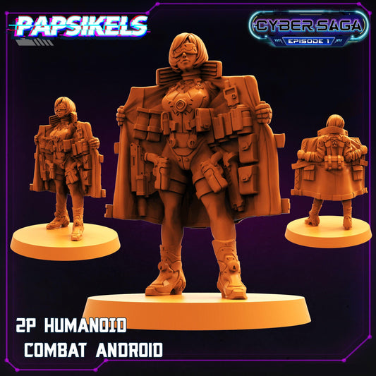 3D Printed Papsikels Cyberpunk Sci-Fi 2p Humanoid Combat Android Cyber Saga - 28mm 32mm - 3D Printing Boss 