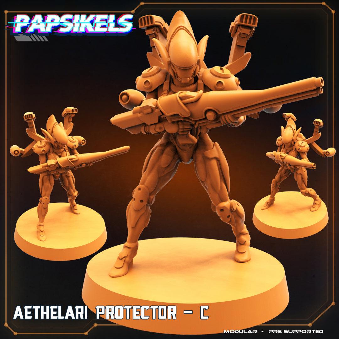 3D Printed Papsikels Cyberpunk Sci-Fi Aethelari Protector Set - 28mm 32mm - 3D Printing Boss 