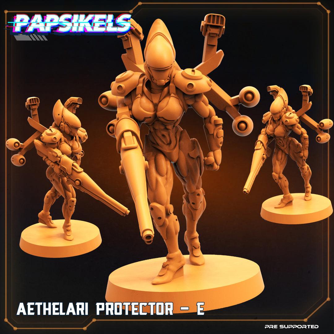 3D Printed Papsikels Cyberpunk Sci-Fi Aethelari Protector Set - 28mm 32mm - 3D Printing Boss 