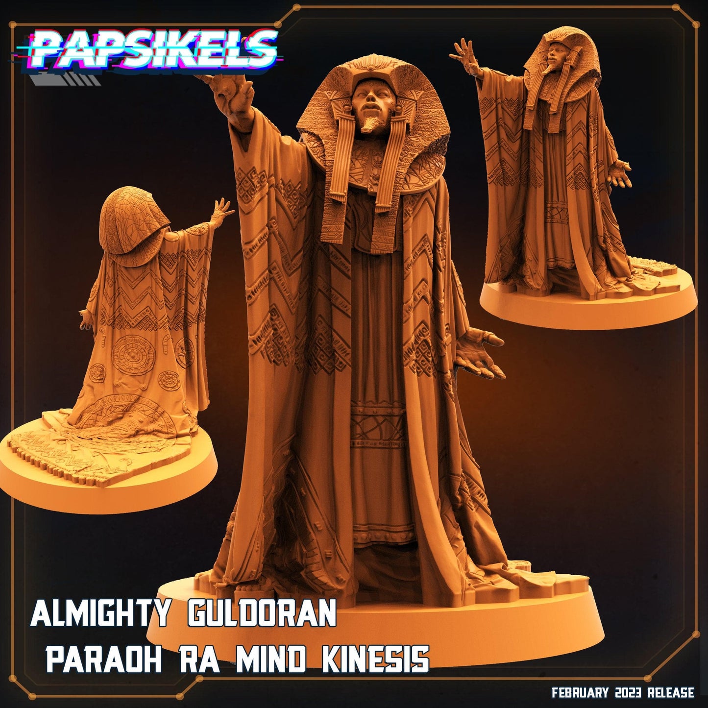 3D Printed Papsikels Cyberpunk  Sci-Fi - Almighty Guldoran Paraoh Ra Mind Kinesis - 28mm 32mm - 3D Printing Boss 