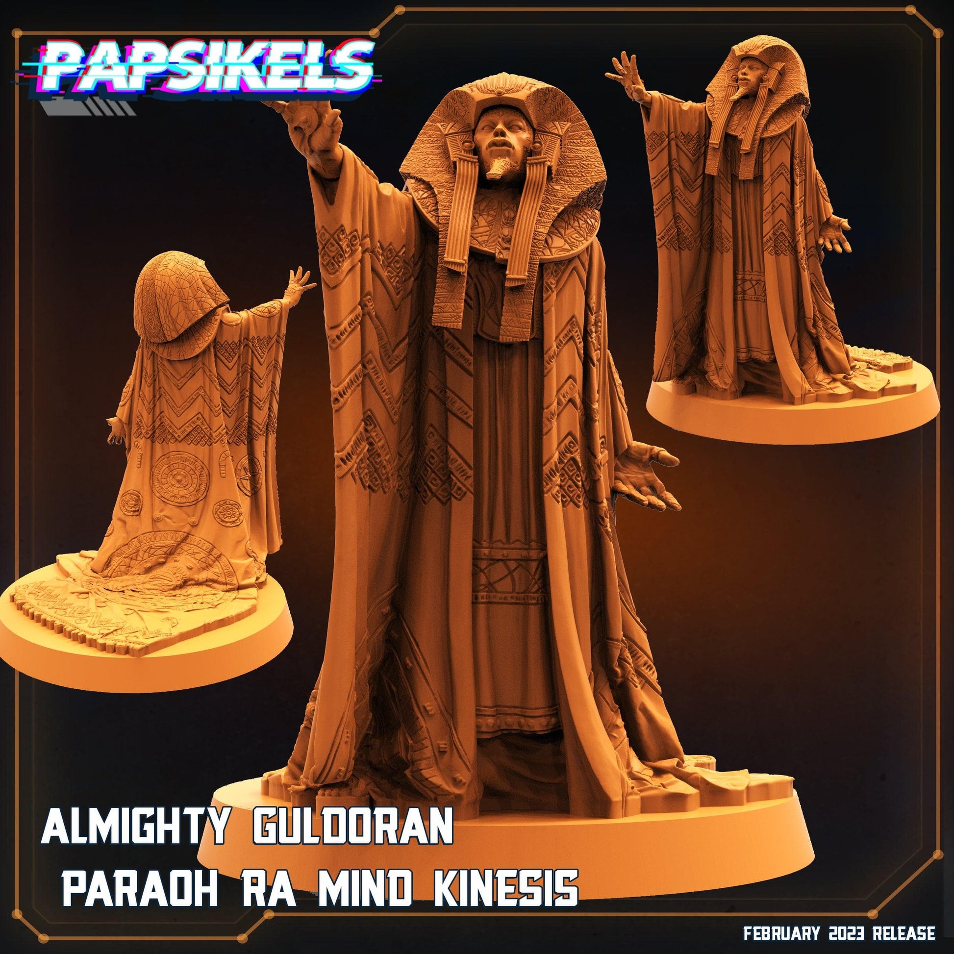 3D Printed Papsikels Cyberpunk  Sci-Fi - Almighty Guldoran Paraoh Ra Mind Kinesis - 28mm 32mm - 3D Printing Boss 