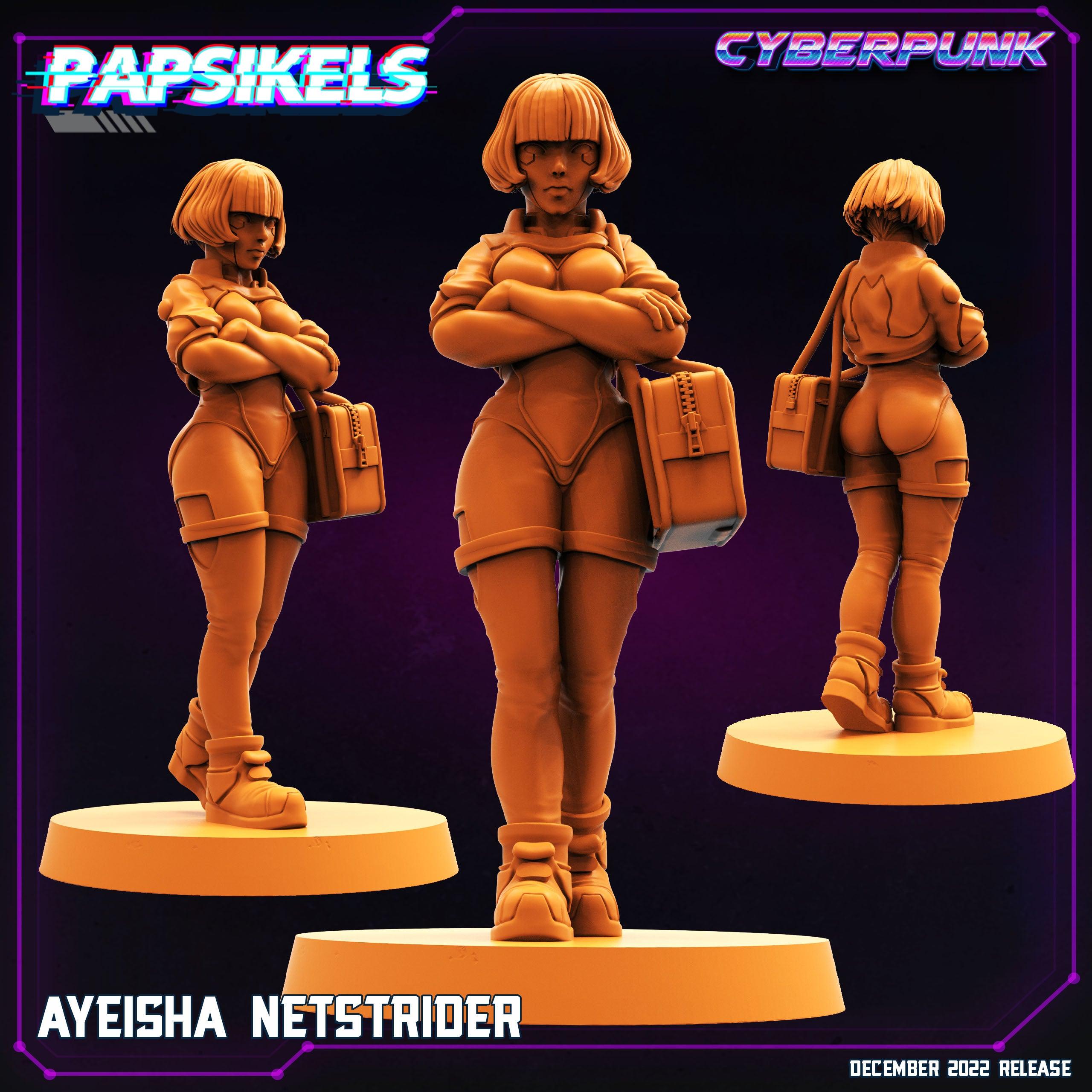 3D Printed Papsikels Cyberpunk Sci-Fi Ayeisha Netstrider - 28mm 32mm ...