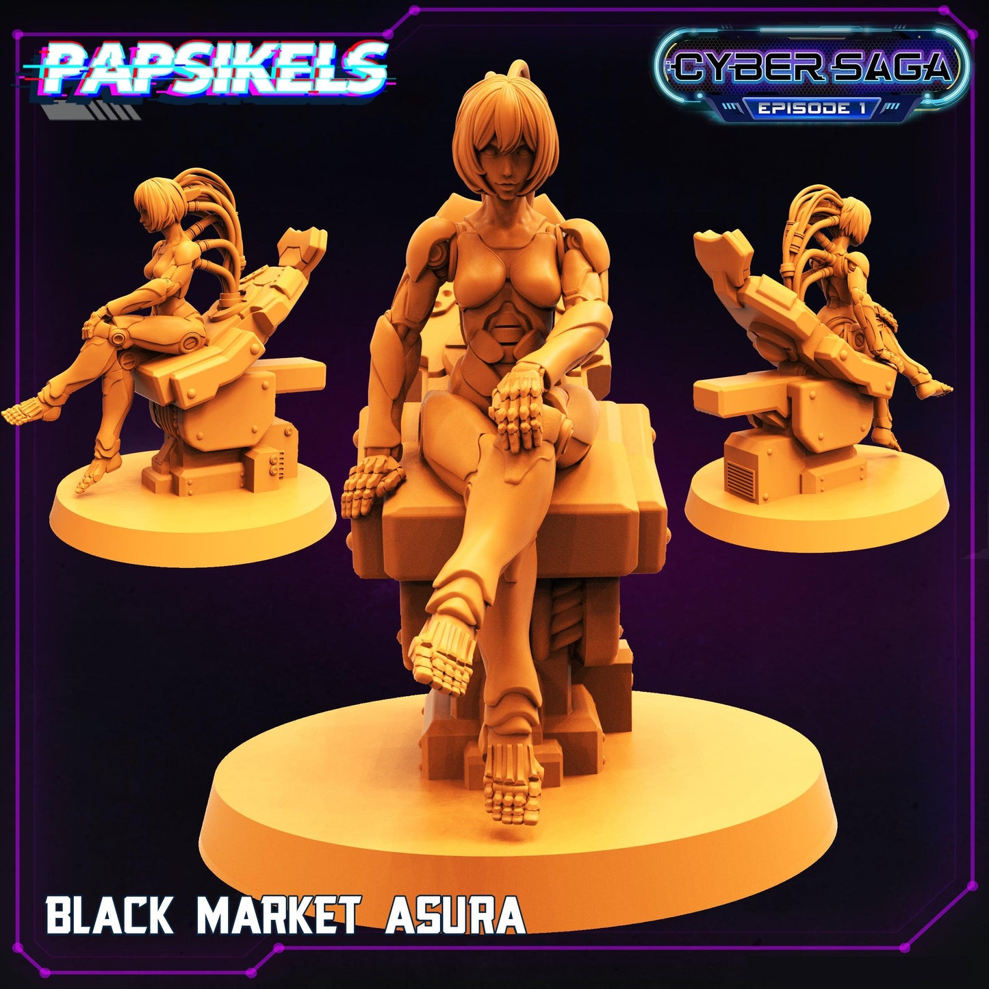 3D Printed Papsikels Cyberpunk Sci-Fi Black Market Asura Cyber Saga - 28mm 32mm - 3D Printing Boss 