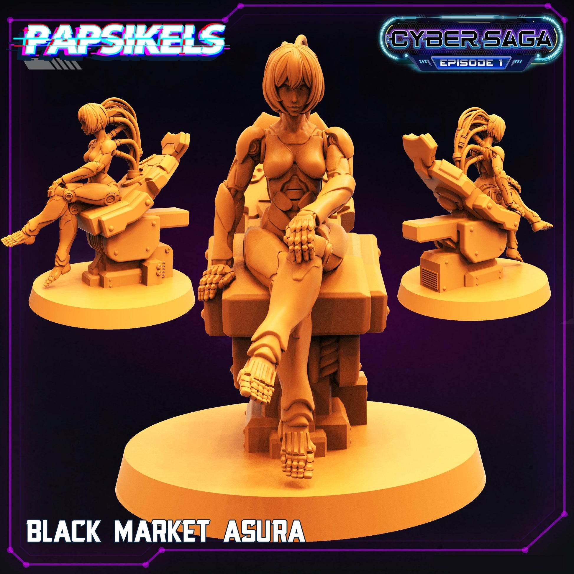 3D Printed Papsikels Cyberpunk Sci-Fi Black Market Asura Cyber Saga - 28mm 32mm - 3D Printing Boss 