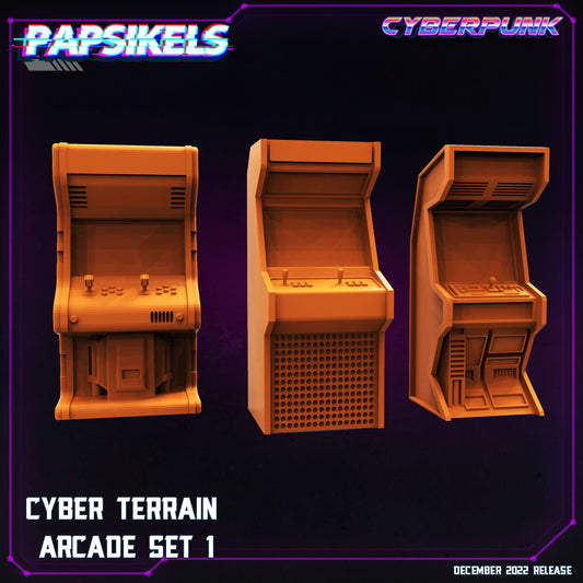 3D Printed Papsikels Cyberpunk Sci-Fi Cyber Arcades Set 1 - 28mm 32mm - 3D Printing Boss 