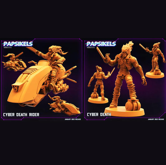3D Printed Papsikels Cyberpunk Sci-Fi Cyber Death Rider 28mm 32mm - 3D Printing Boss 