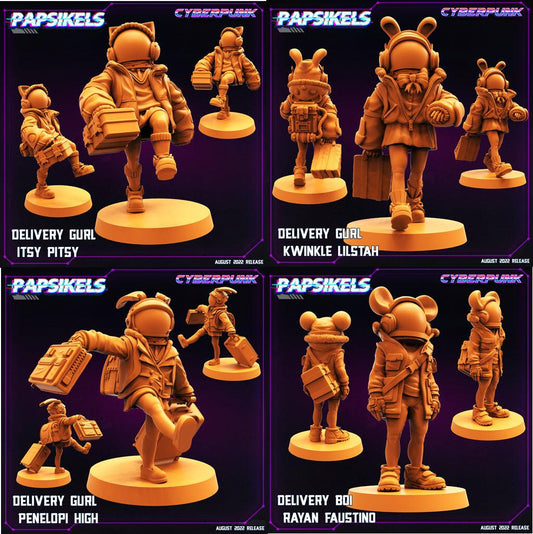 3D Printed Papsikels Cyberpunk Sci-Fi Cyber Delivery Set - 28mm 32mm - 3D Printing Boss 