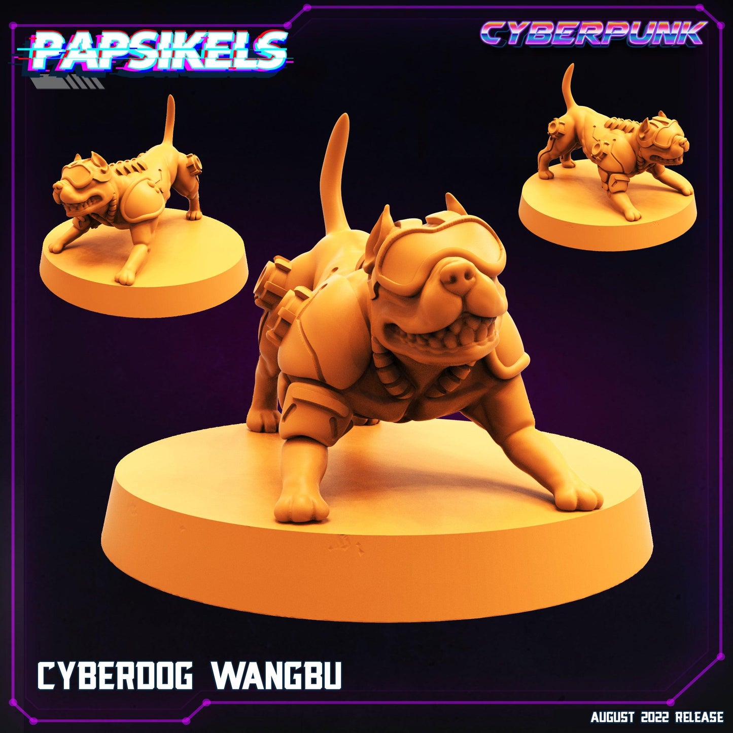 3D Printed Papsikels Cyberpunk Sci-Fi Cyber Dog Wangbu - 28mm 32mm - 3D Printing Boss 