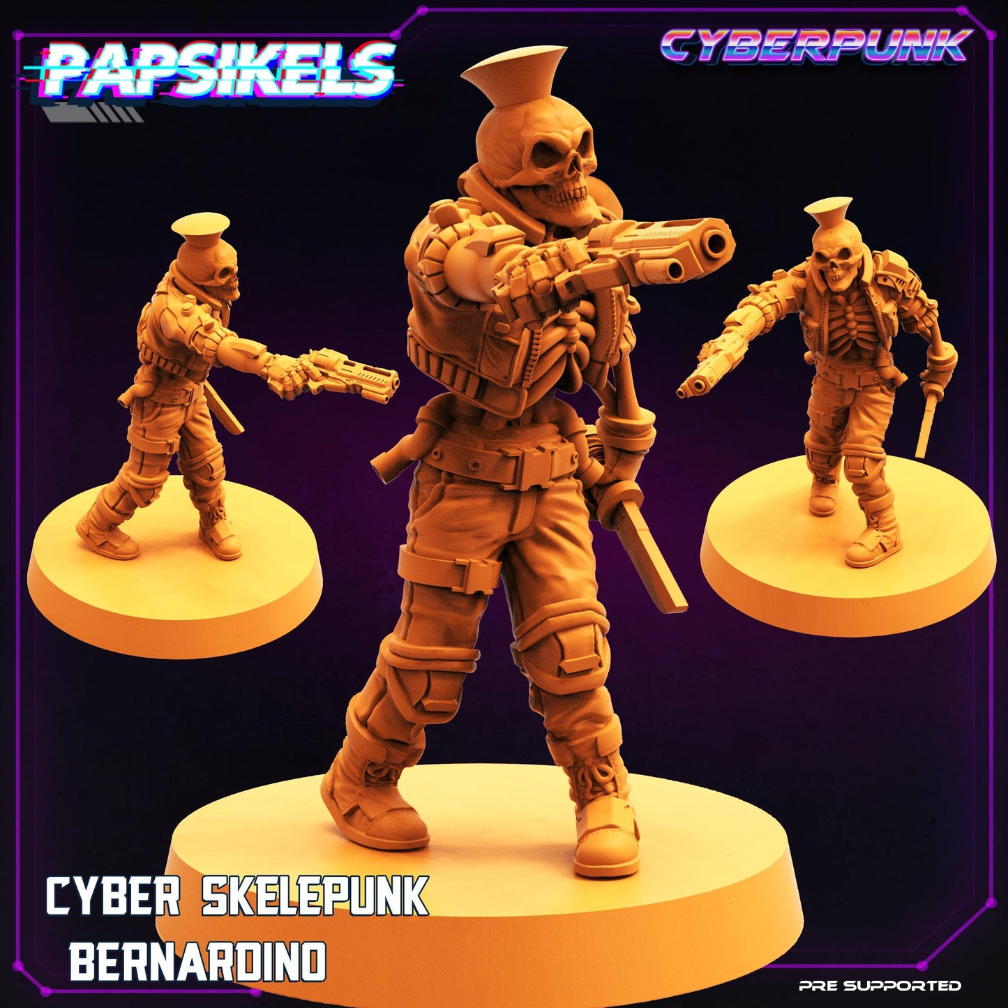3D Printed Papsikels Cyberpunk Sci-Fi Cyber Skelepunk Set- 28mm 32mm - 3D Printing Boss 