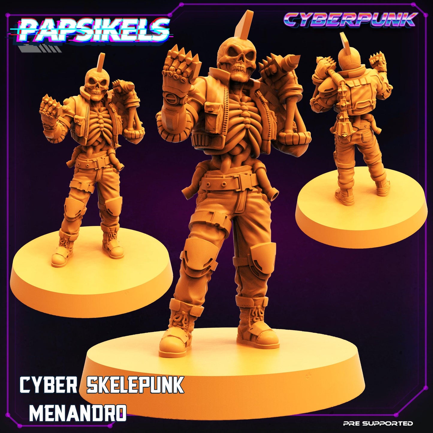 3D Printed Papsikels Cyberpunk Sci-Fi Cyber Skelepunk Set- 28mm 32mm - 3D Printing Boss 