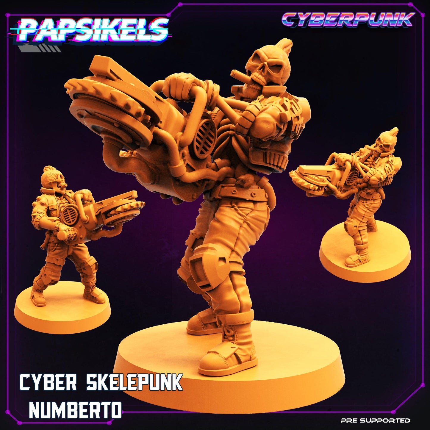 3D Printed Papsikels Cyberpunk Sci-Fi Cyber Skelepunk Set- 28mm 32mm - 3D Printing Boss 