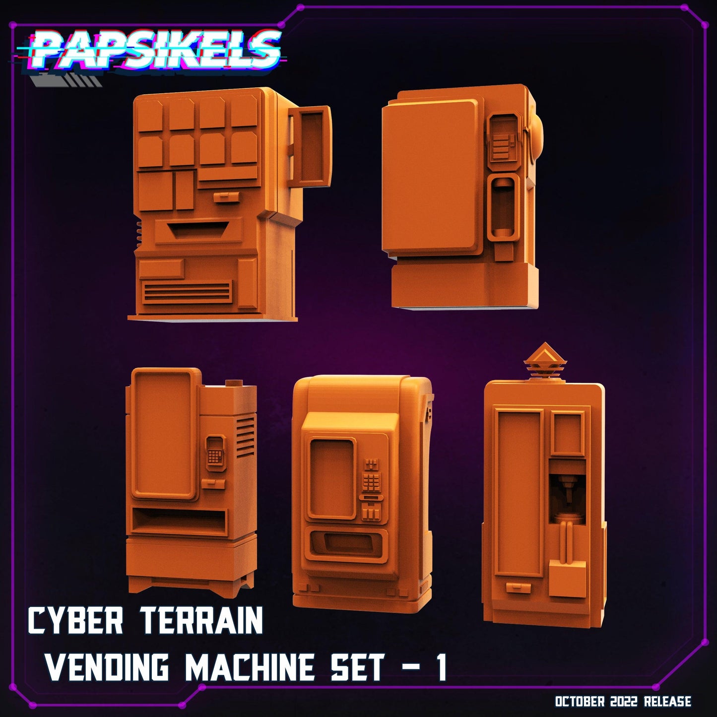 3D Printed Papsikels Cyberpunk Sci-Fi Cyber Terrain Vending Machine Set - 28mm 32mm - 3D Printing Boss 