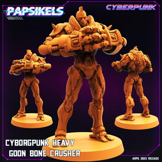 3D Printed Papsikels Cyberpunk Sci-Fi - Cyborgpunk Bald Heavy Goon Aggro Crusher- 28mm 32mm - 3D Printing Boss 