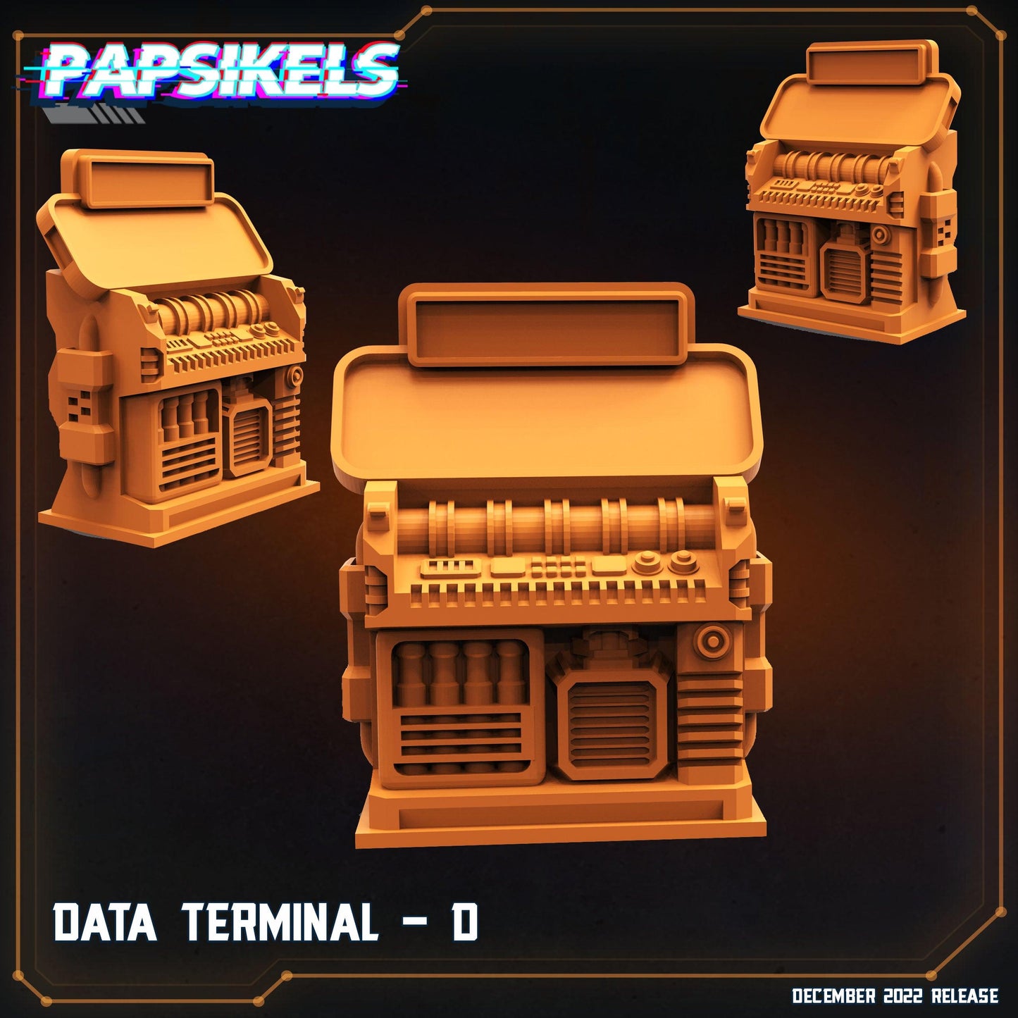 3D Printed Papsikels Cyberpunk Sci-Fi Data Terminal Set 1 - 28mm 32mm - 3D Printing Boss 