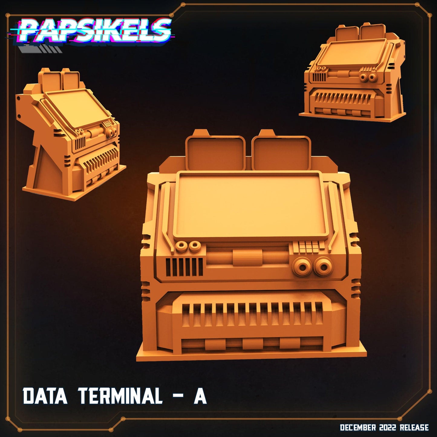 3D Printed Papsikels Cyberpunk Sci-Fi Data Terminal Set 1 - 28mm 32mm - 3D Printing Boss 
