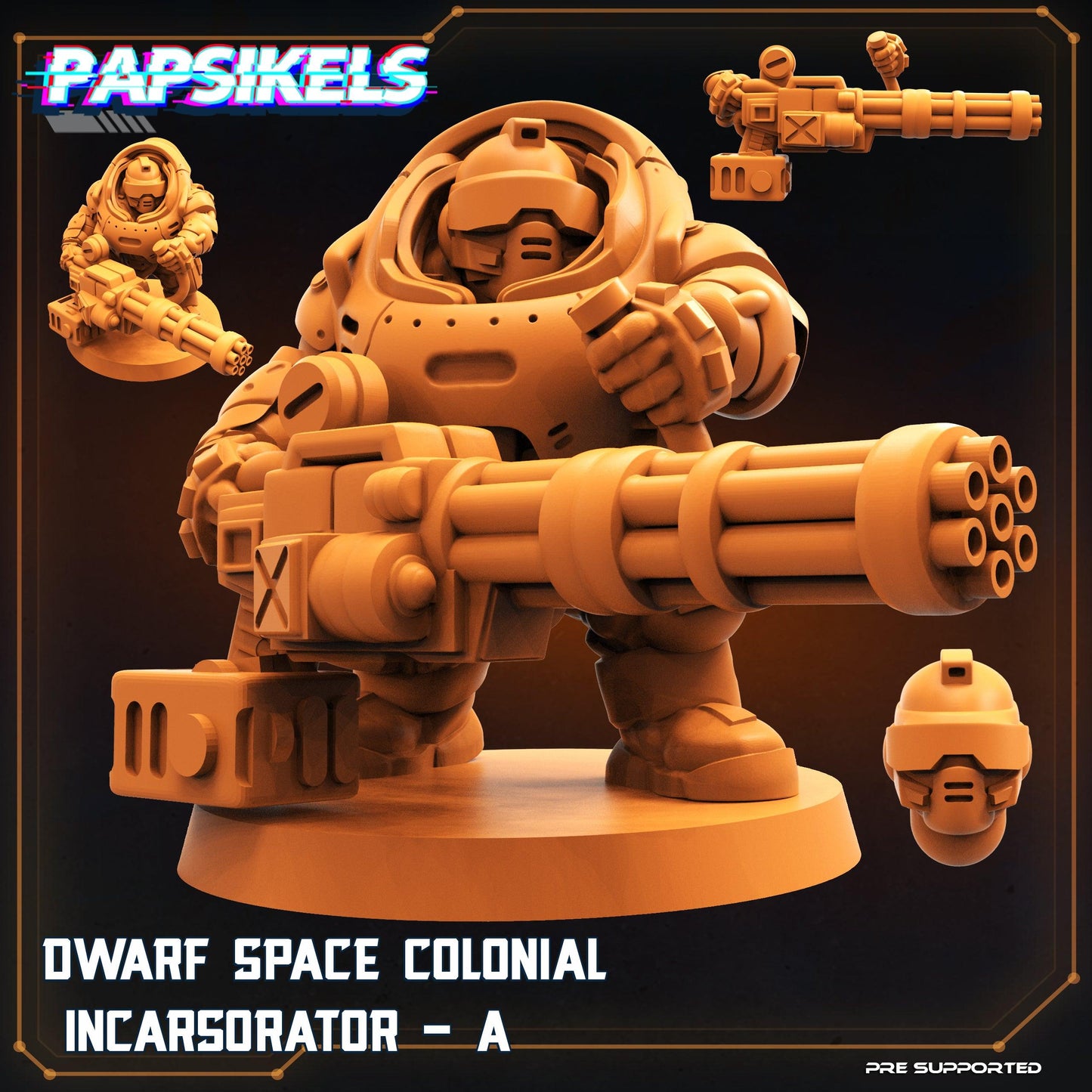 3D Printed Papsikels Cyberpunk Sci-Fi Dwarf Space Colonial Set - 28mm 32mm - 3D Printing Boss 