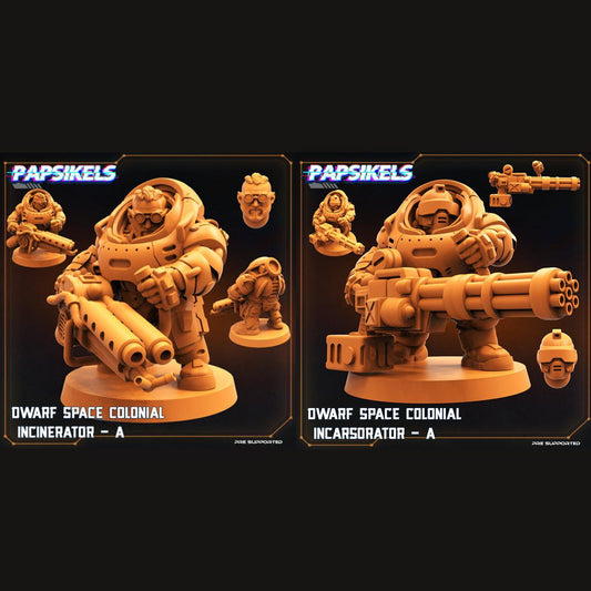 3D Printed Papsikels Cyberpunk Sci-Fi Dwarf Space Colonial Set - 28mm 32mm - 3D Printing Boss 