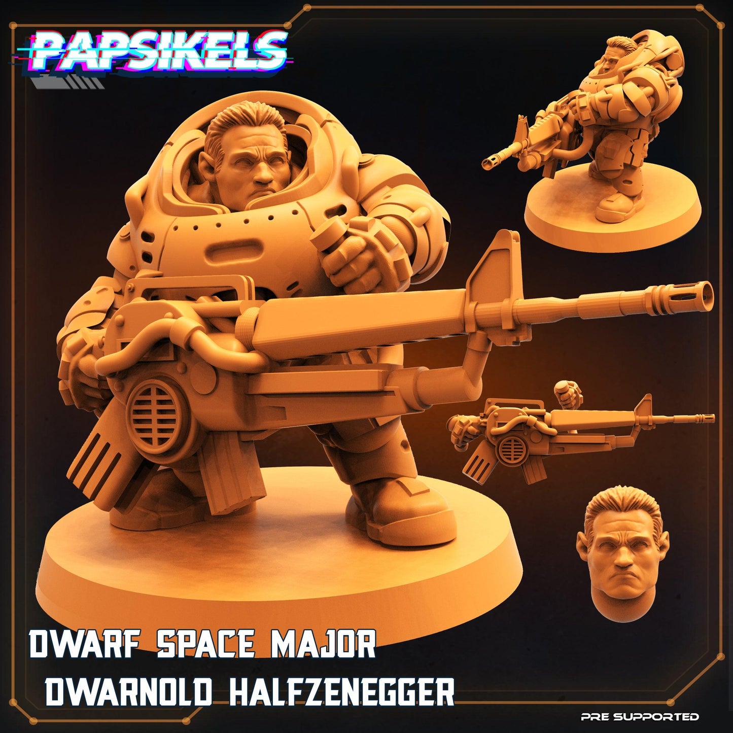 3D Printed Papsikels Cyberpunk Sci-Fi Dwarf Space Colonist Marines Set  - 28mm 32mm - 3D Printing Boss 