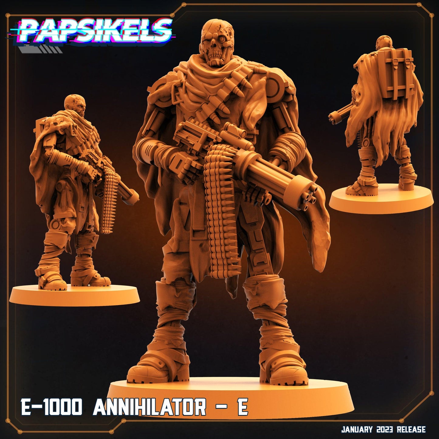 3D Printed Papsikels Cyberpunk Sci-Fi E-1000 Annihilator E 28mm 32mm - 3D Printing Boss 
