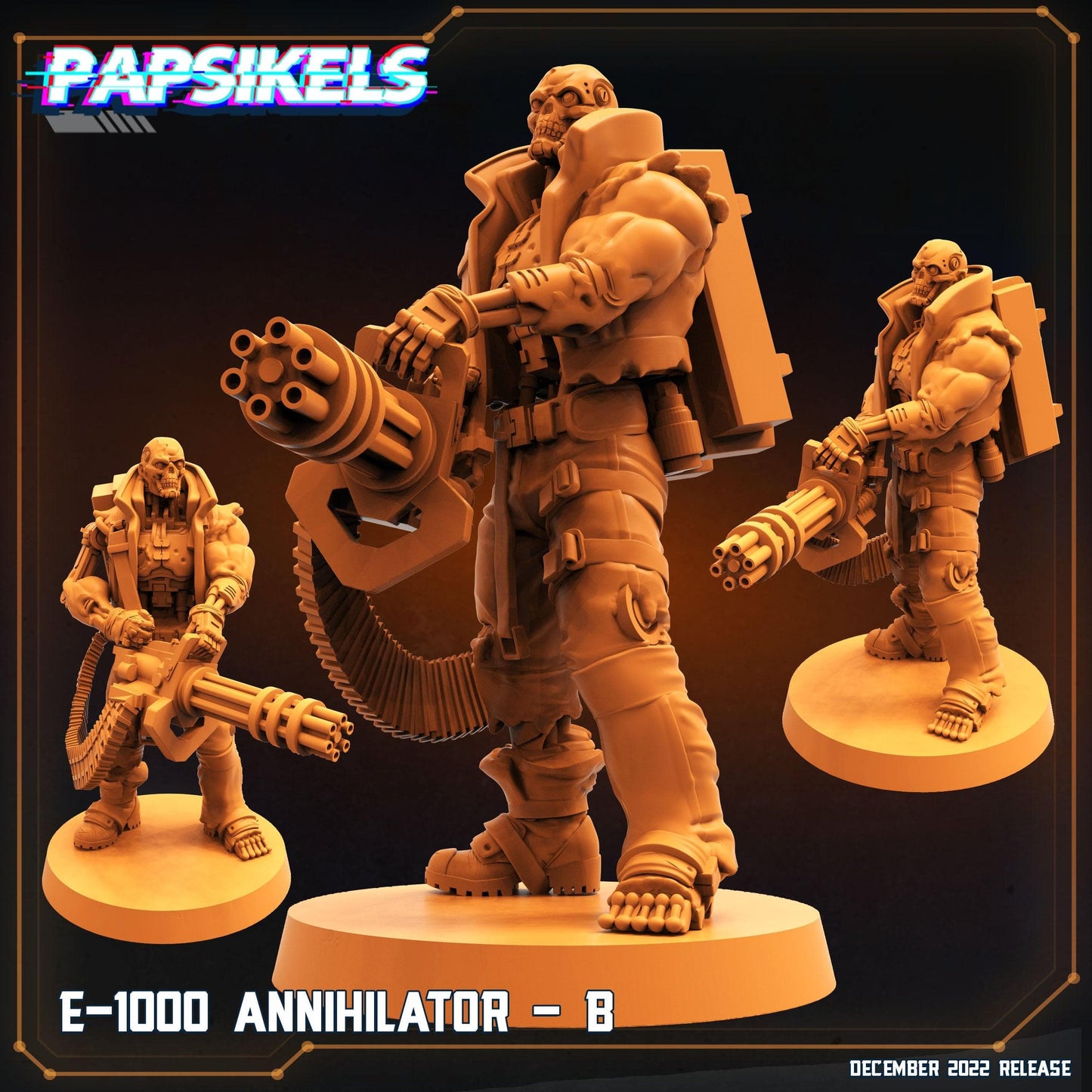 3D Printed Papsikels Cyberpunk Sci-Fi E-1000 Annihilator Set - 28mm 32mm - 3D Printing Boss 