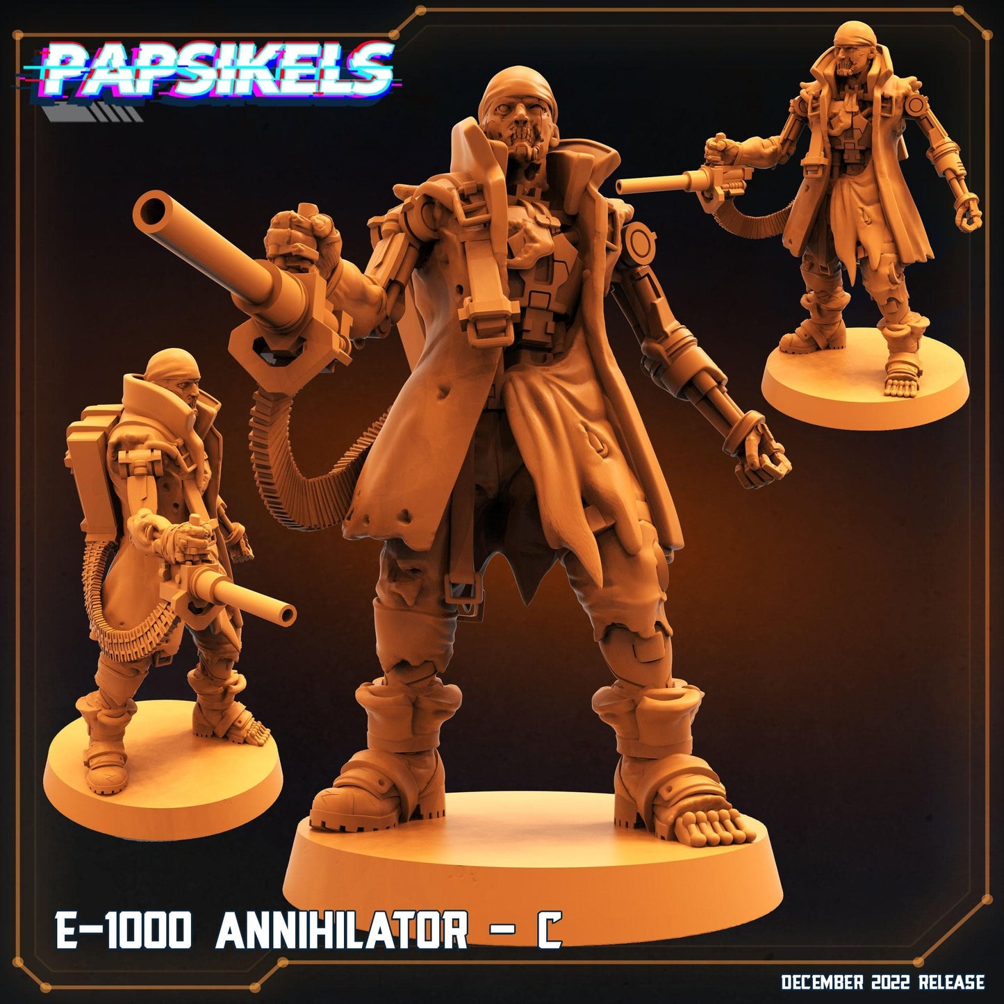 3D Printed Papsikels Cyberpunk Sci-Fi E-1000 Annihilator Set - 28mm 32mm - 3D Printing Boss 