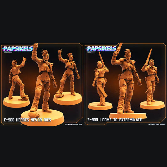 3D Printed Papsikels Cyberpunk Sci-Fi E-900 Set - 28mm 32mm - 3D Printing Boss 